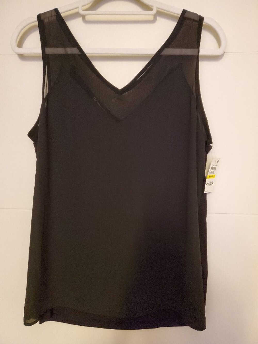 INC Contrast Sheer-Trim Top new with tag